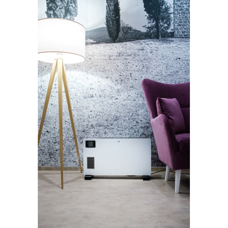 Convector electric 1000/1300/2300W LCD/temporizator/TURBO/termostat Wi-Fi Tuya Immax NEO 07760L + telecomandă
