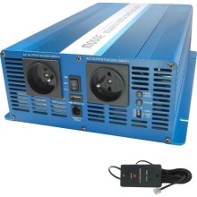 Convertor de tensiune 3000W/12V/230V  + telecomandă cu fir