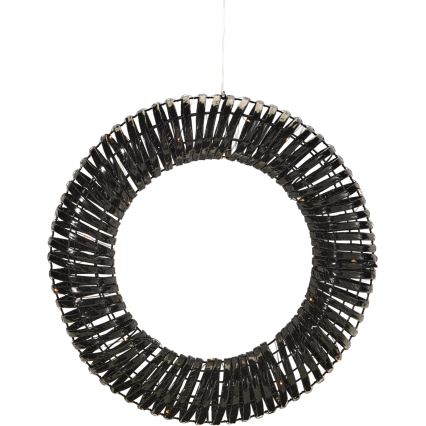 Coronă LED de Crăciun 30xLED/3xAA diametru 40 cm alb cald coronă/neagră