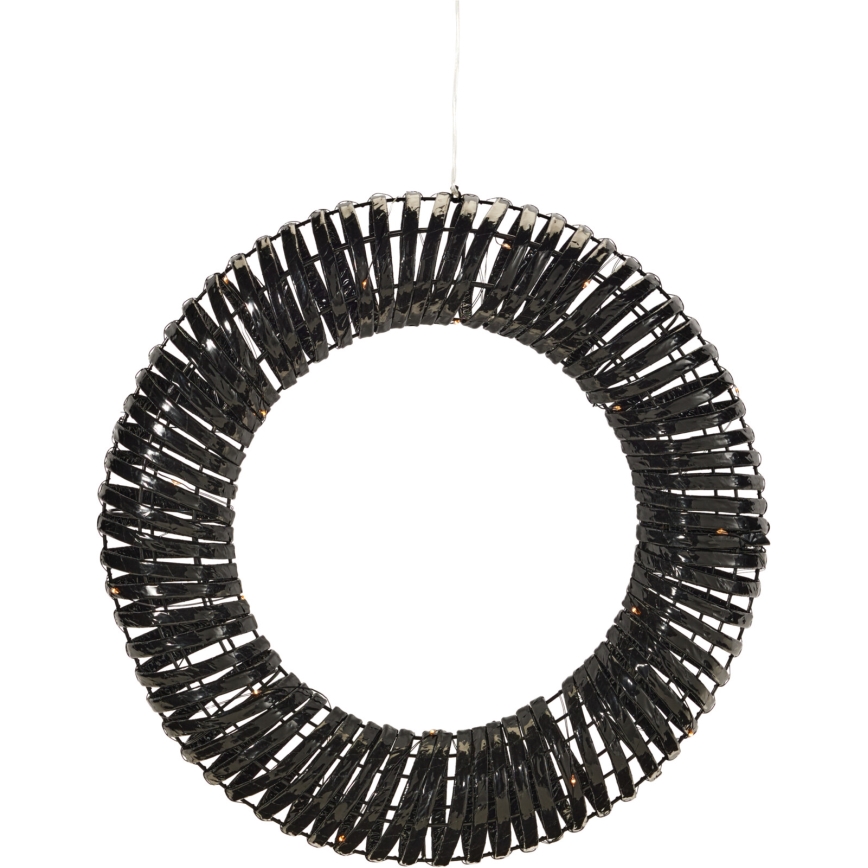 Coronă LED de Crăciun 30xLED/3xAA diametru 40 cm alb cald coronă/neagră