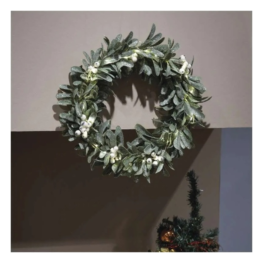 Coroniță de Crăciun cu LED, 25 LED-uri, alimentare 3xAA, Ø 35 cm