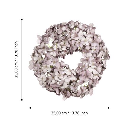 Coroniță de flori artificială Eglo d. 35 cm mov