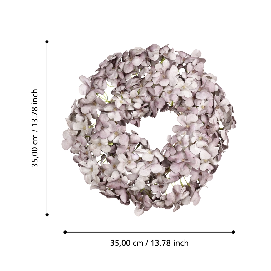 Coroniță de flori artificială Eglo d. 35 cm mov