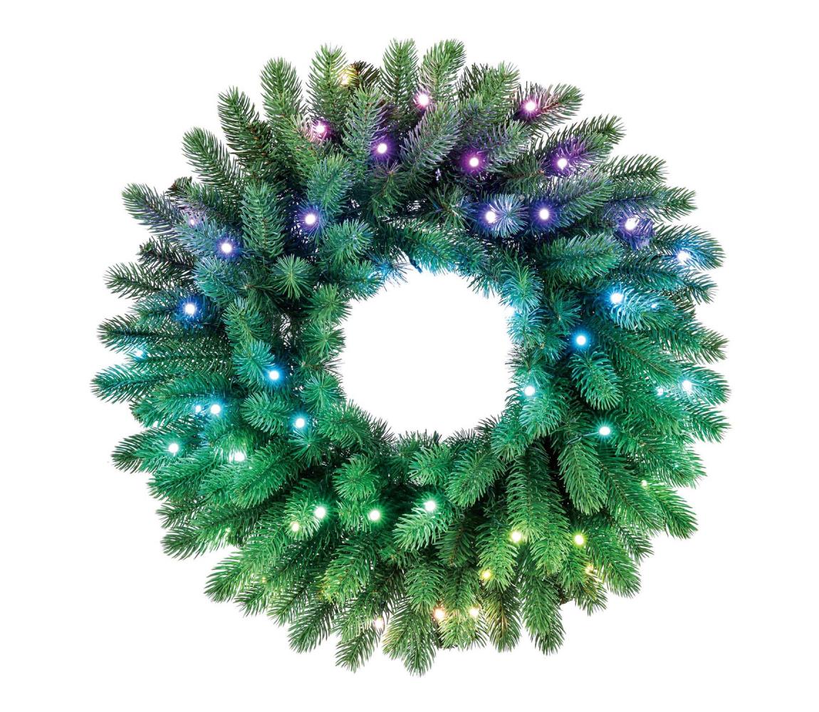 Coroniță LED RGB de Crăciun 50xLED/24W/230V d. 61cm Wi-Fi Twinkly TWR050SPP-BEU
