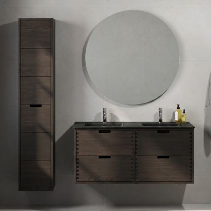 Corp de baie cu lavoar GRIBSKOV, 120 cm, maro/stejar/negru