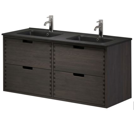 Corp de baie cu lavoar GRIBSKOV, 120 cm, maro/stejar/negru
