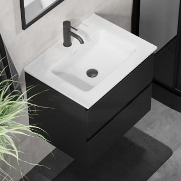 Corp de baie cu lavoar KENWOOD 61x52x47 cm, negru/alb