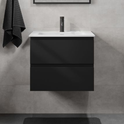 Corp de baie cu lavoar KENWOOD 61x52x47 cm, negru/alb