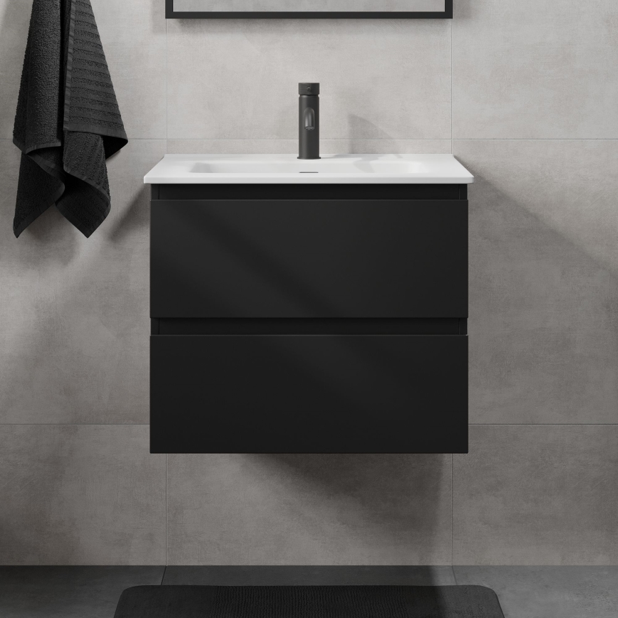 Corp de baie cu lavoar KENWOOD 61x52x47 cm, negru/alb