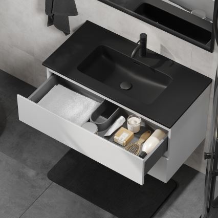 Corp de baie cu lavoar KENWOOD, 91 cm, alb/negru