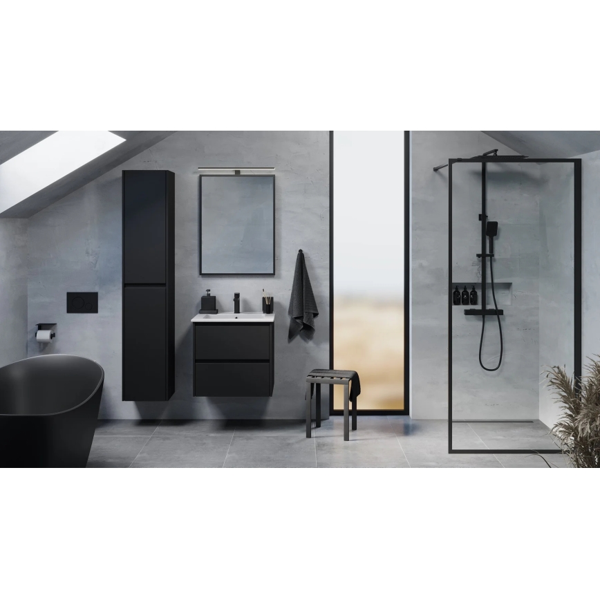 Corp de baie cu lavoar MOLDE 60x55x46 cm negru