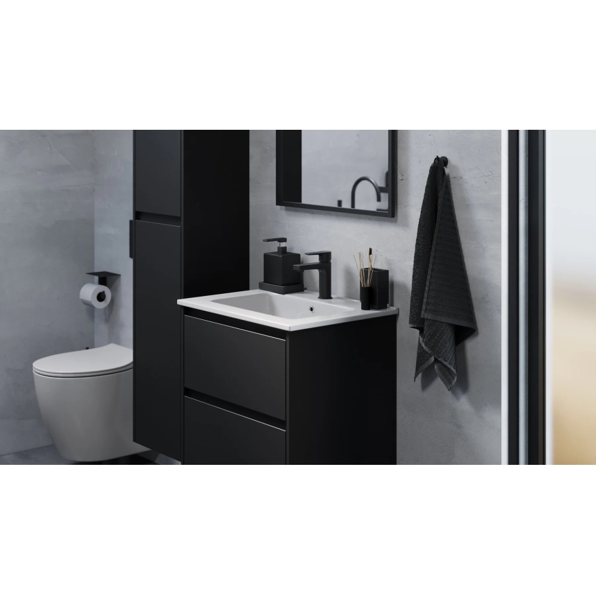 Corp de baie cu lavoar MOLDE 60x55x46 cm negru