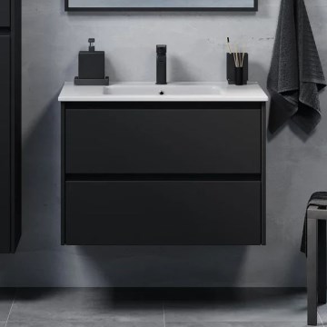 Corp de baie cu lavoar MOLDE 80x55x46 cm, negru