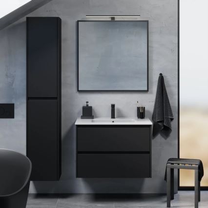 Corp de baie cu lavoar MOLDE 80x55x46 cm, negru
