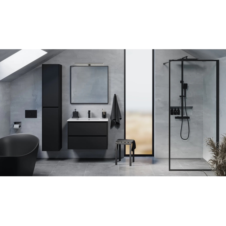 Corp de baie cu lavoar MOLDE 80x55x46 cm, negru