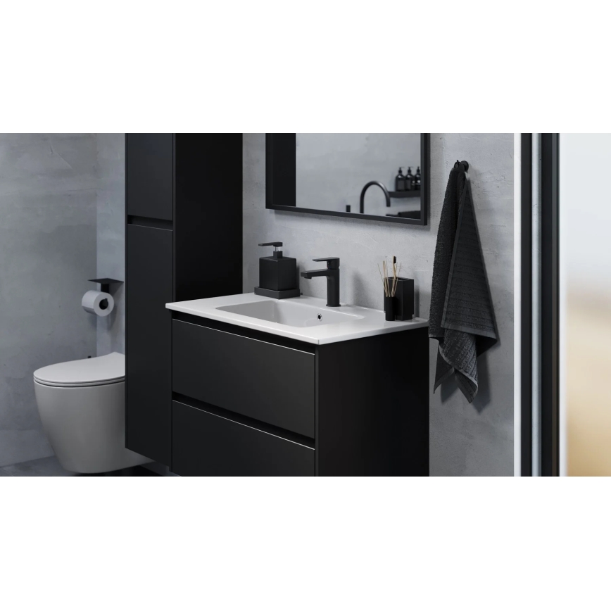 Corp de baie cu lavoar MOLDE 80x55x46 cm, negru