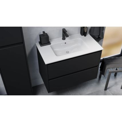 Corp de baie cu lavoar MOLDE 80x55x46 cm, negru