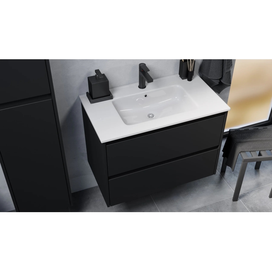 Corp de baie cu lavoar MOLDE 80x55x46 cm, negru