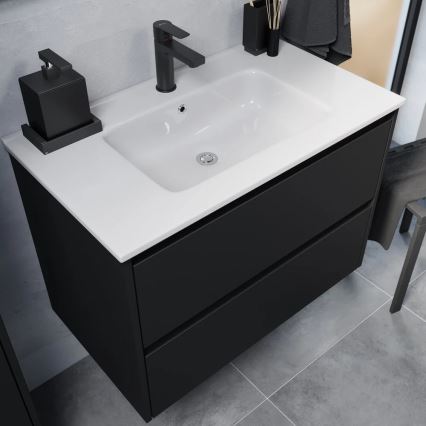 Corp de baie cu lavoar MOLDE 80x55x46 cm, negru
