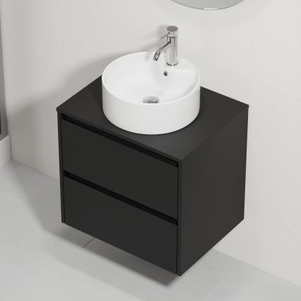 Corp de baie cu lavoar TRONDHEIM/VIKEDAL 60x57x46 cm negru/alb
