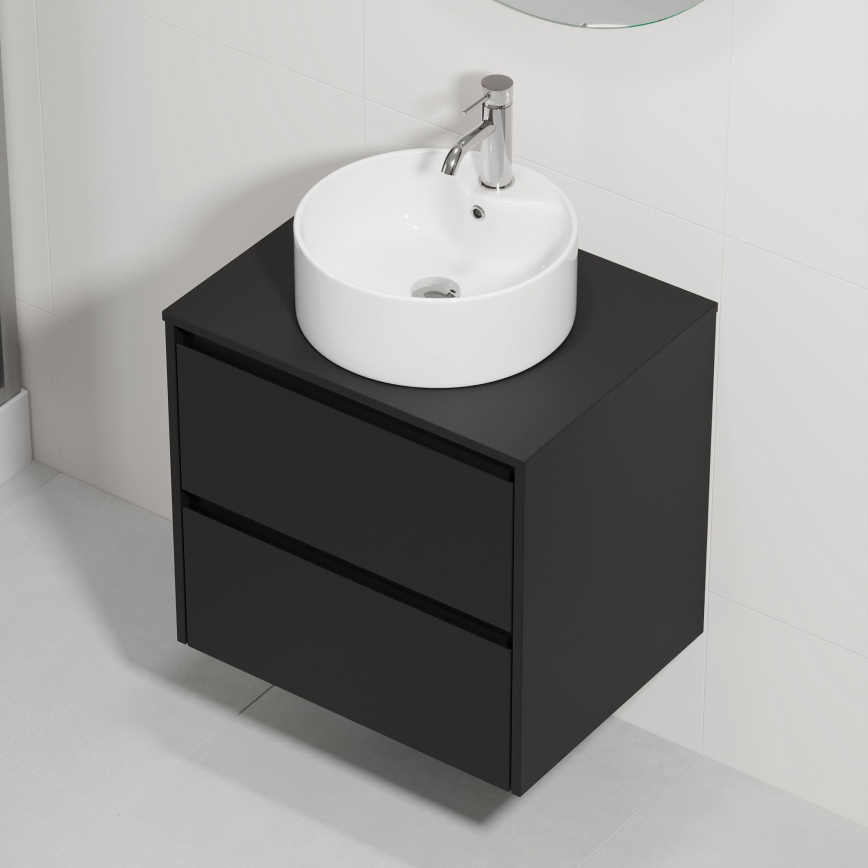 Corp de baie cu lavoar TRONDHEIM/VIKEDAL 60x57x46 cm negru/alb