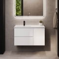 Corp de baie HELSINKI 95 cm cu lavoar, versiune stânga, alb