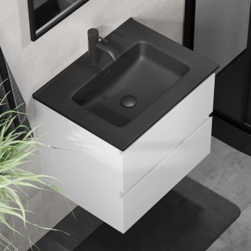 Corp de baie KENWOOD cu lavoar 61x52x45 cm alb/negru