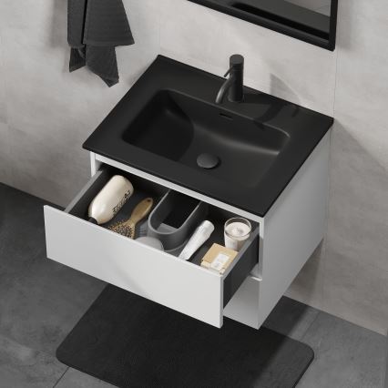 Corp de baie KENWOOD cu lavoar 61x52x45 cm alb/negru