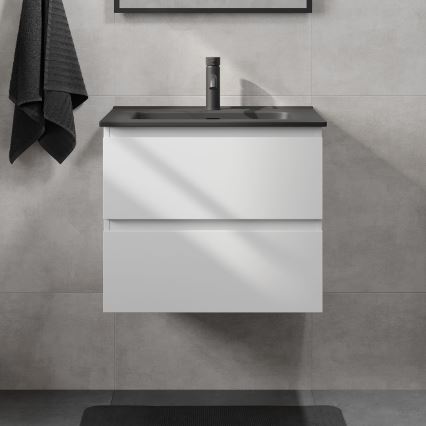 Corp de baie KENWOOD cu lavoar 61x52x45 cm alb/negru
