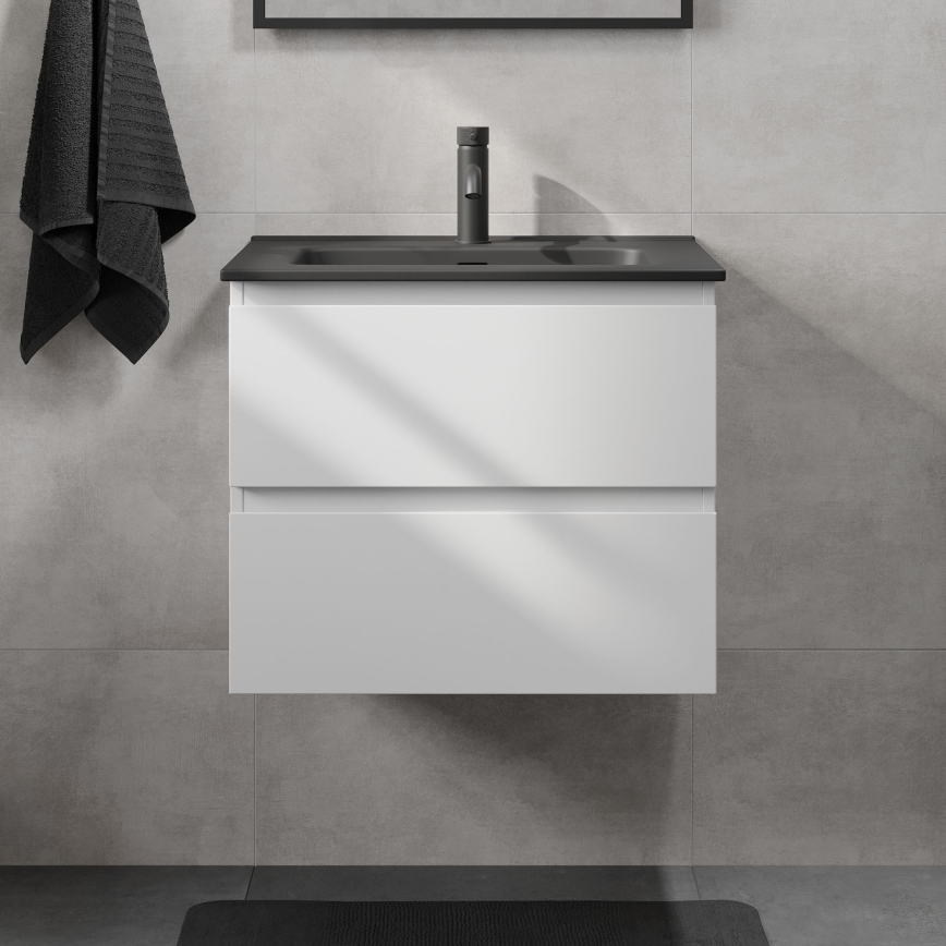 Corp de baie KENWOOD cu lavoar 61x52x45 cm alb/negru