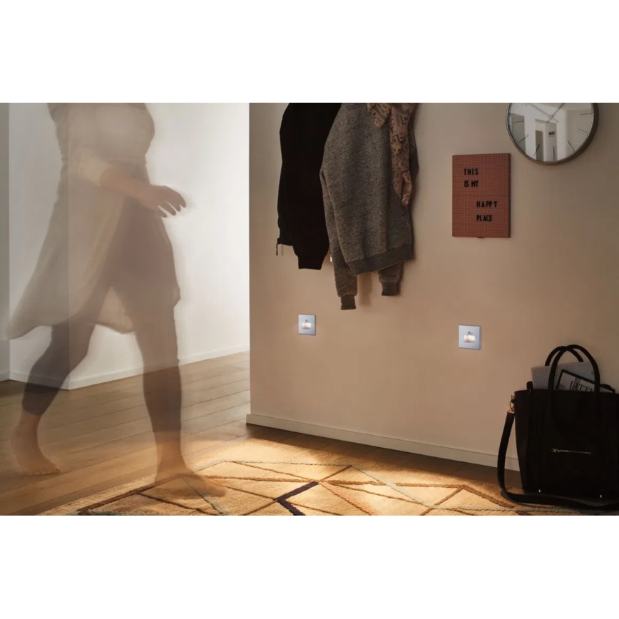 Corp de iluminat cu senzor pentru scări Paulmann 93134 LED/1,2W EDGE 230V crom