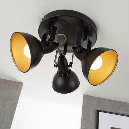 Corp de iluminat cu spoturi 3xE14/40W/230V negru