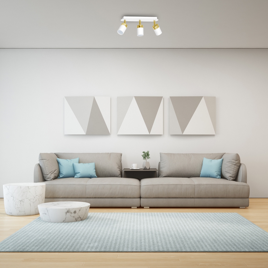 Corp de iluminat cu spoturi JOKER 3xGU10/25W/230V alb/auriu