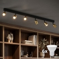Corp de iluminat cu spoturi LED TOP, 6x GU10/10W/230V, auriu/negru