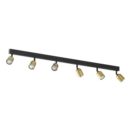 Corp de iluminat cu spoturi LED TOP, 6x GU10/10W/230V, auriu/negru