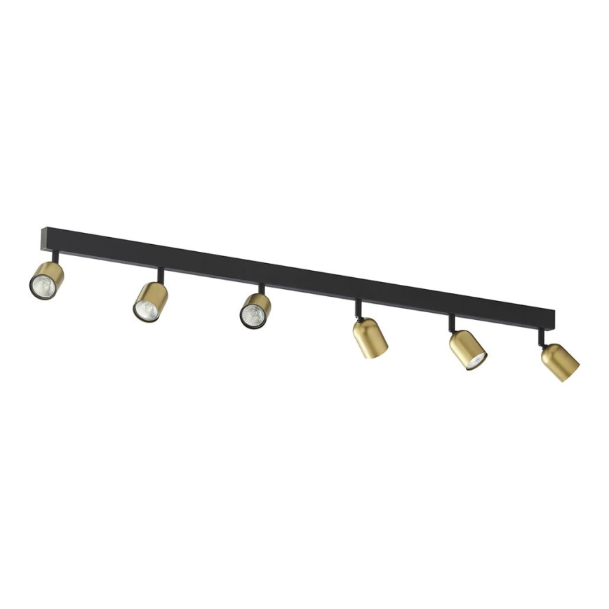 Corp de iluminat cu spoturi LED TOP, 6x GU10/10W/230V, auriu/negru