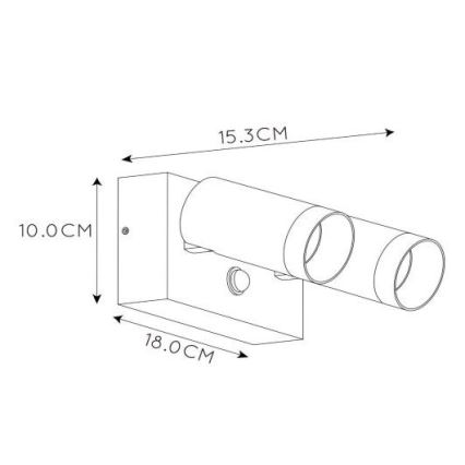 Corp de iluminat de exterior cu senzor Lucide 09831/01/31 TAYLOR 2xGU10/50W/230V IP54