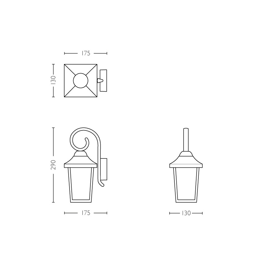 Corp de iluminat de exterior 1xE27/60W/230V IP44 Philips
