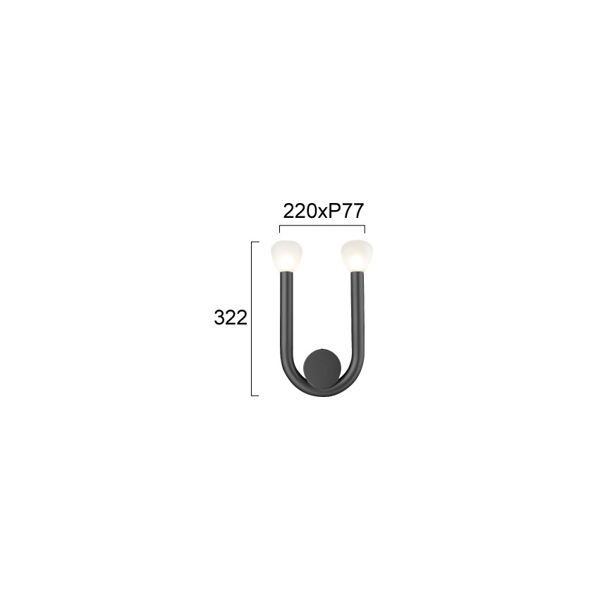Corp de iluminat de perete DELORI 2xG9/28W/230V negru
