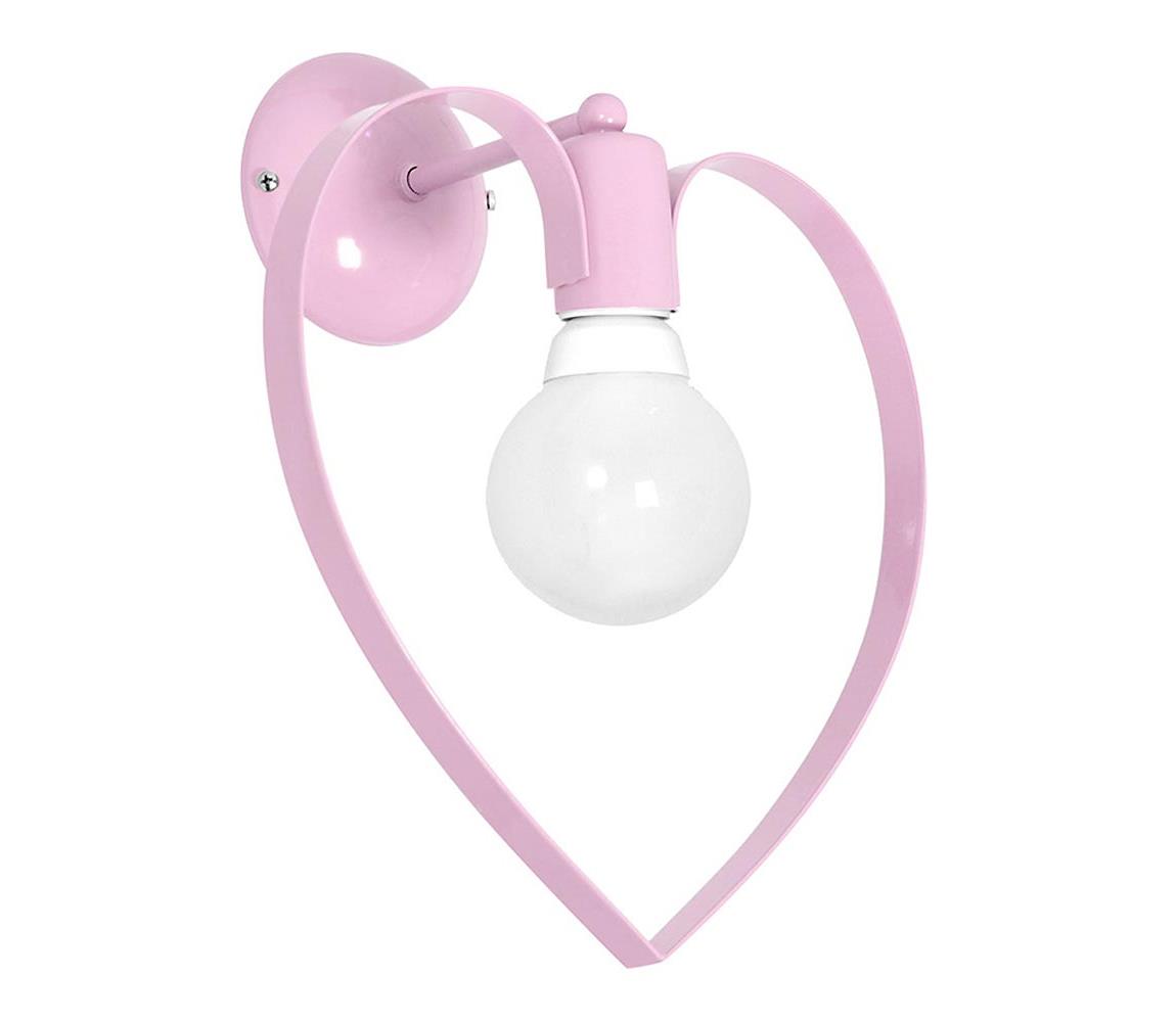 Corp de iluminat de perete pentru copii LOVE 1xE27/60W/230V roz