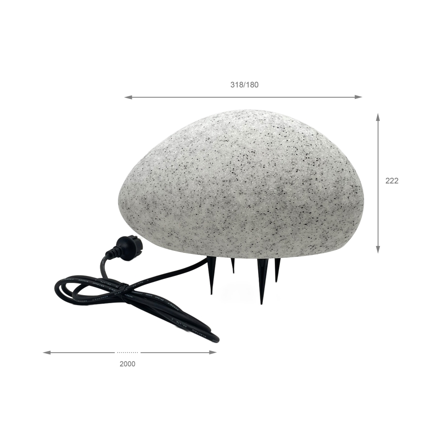 Corp de iluminat decorativ de exterior LUMISTONE 1xE27/15W/230V IP65 Ø 31,8 cm