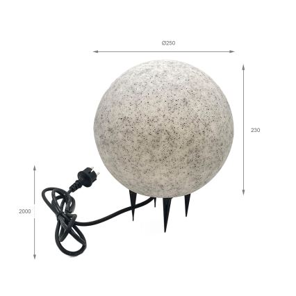 Corp de iluminat decorativ de exterior LUMISTONE 1xE27/15W/230V IP65 Ø25 cm