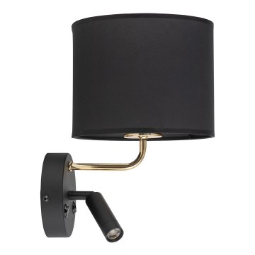 Corp de iluminat flexibil LED RICHI 1xE27/15W/230V + LED/3W/230V negru