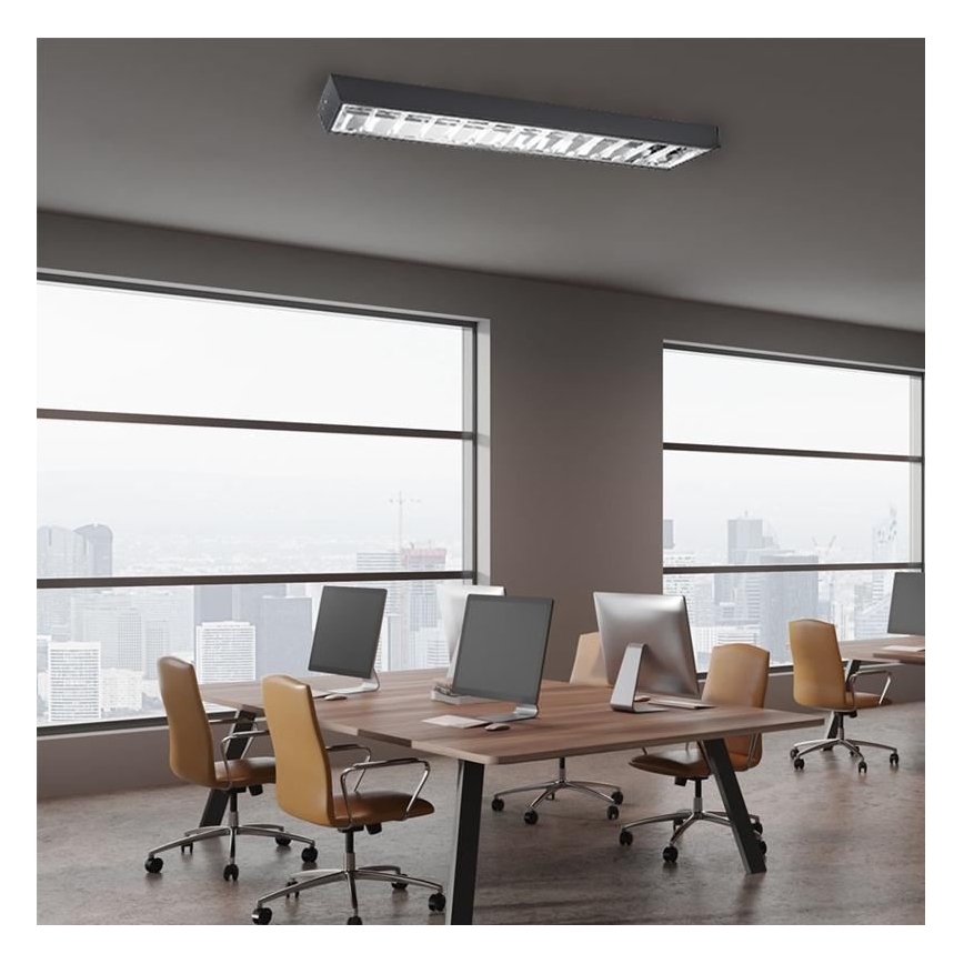 Corp de iluminat fluorescent T8 2xG13/18W/230V negru 120 cm