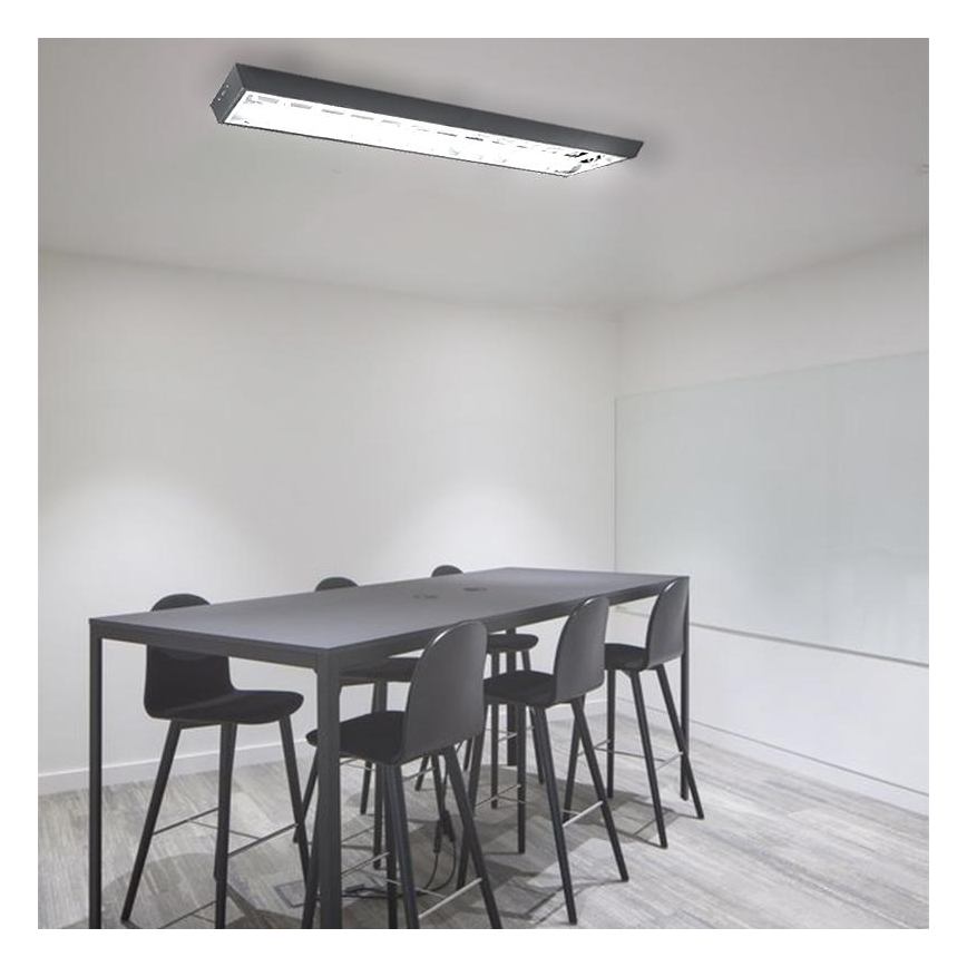 Corp de iluminat fluorescent T8 2xG13/18W/230V negru 120 cm