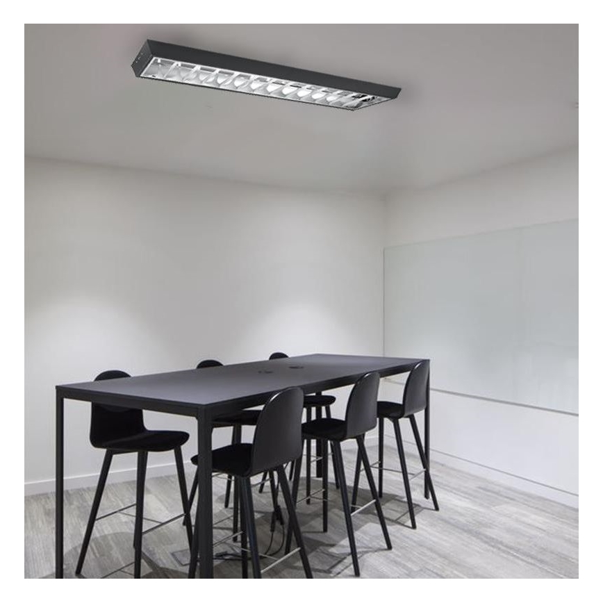 Corp de iluminat fluorescent T8 2xG13/18W/230V negru 120 cm