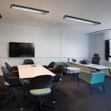 Corp de iluminat fluorescent T8 2xG13/18W/230V negru 120 cm