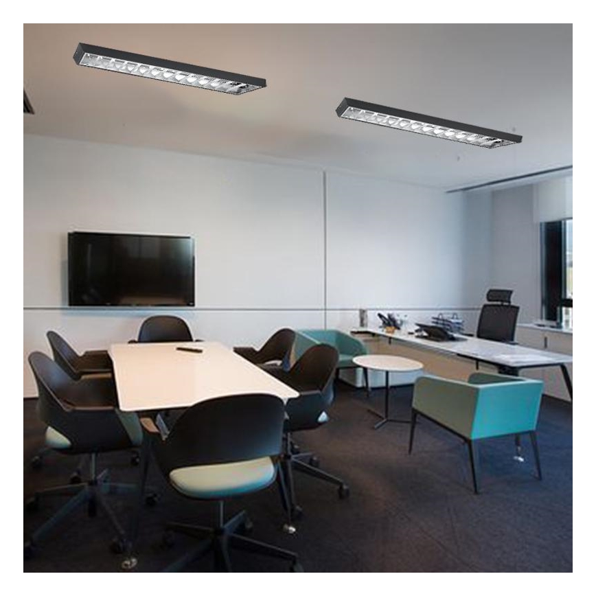 Corp de iluminat fluorescent T8 2xG13/18W/230V negru 120 cm