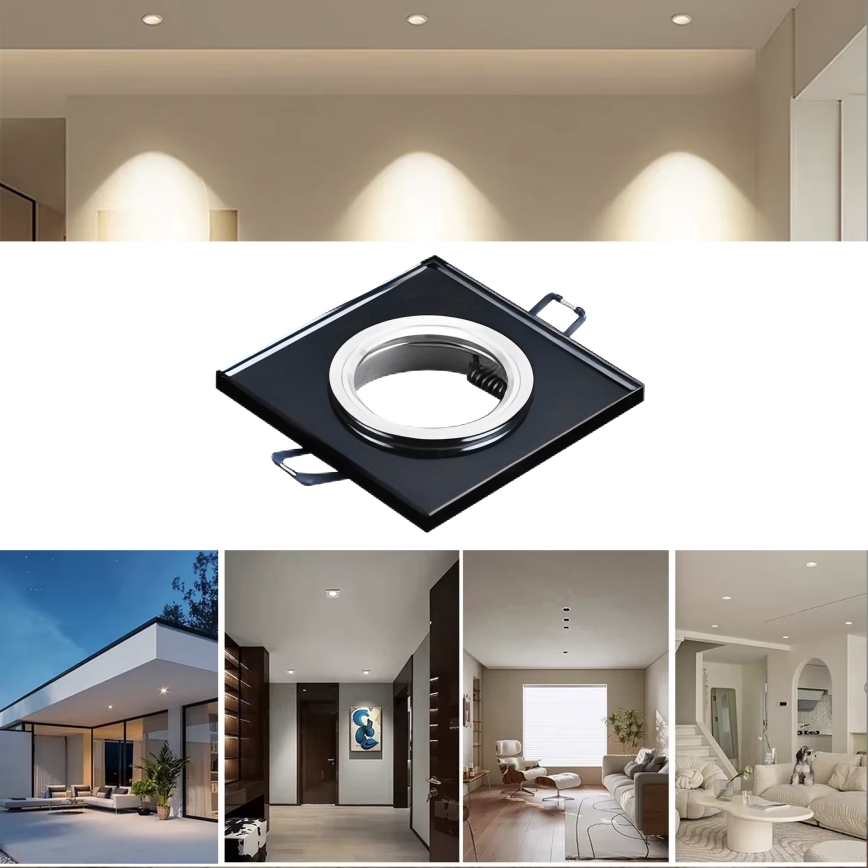 Corp de iluminat încastrat 1xGU10/MR16/10W/230V 9x9 cm negru