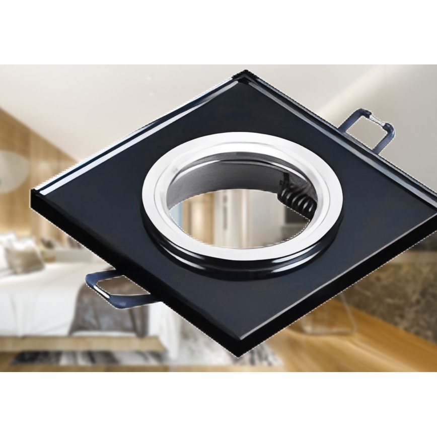 Corp de iluminat încastrat 1xGU10/MR16/10W/230V 9x9 cm negru